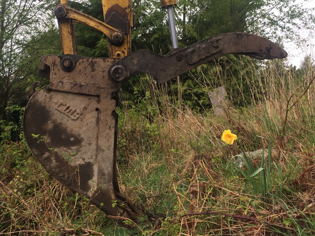 machine and flower
